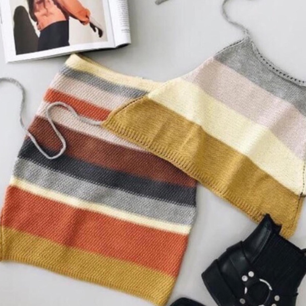 Striped Knit Halter Top and Skirt Set Size Small - Picture 11 of 11